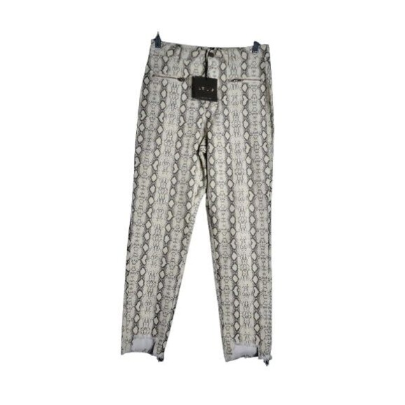Lelis Collection Snake Print Jeans Size Small 28"x27" Unique Raw Hem Cutouts - Picture 1 of 10